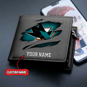 Limited Edition – Customized NHL San Jose Sharks Leather Wallet