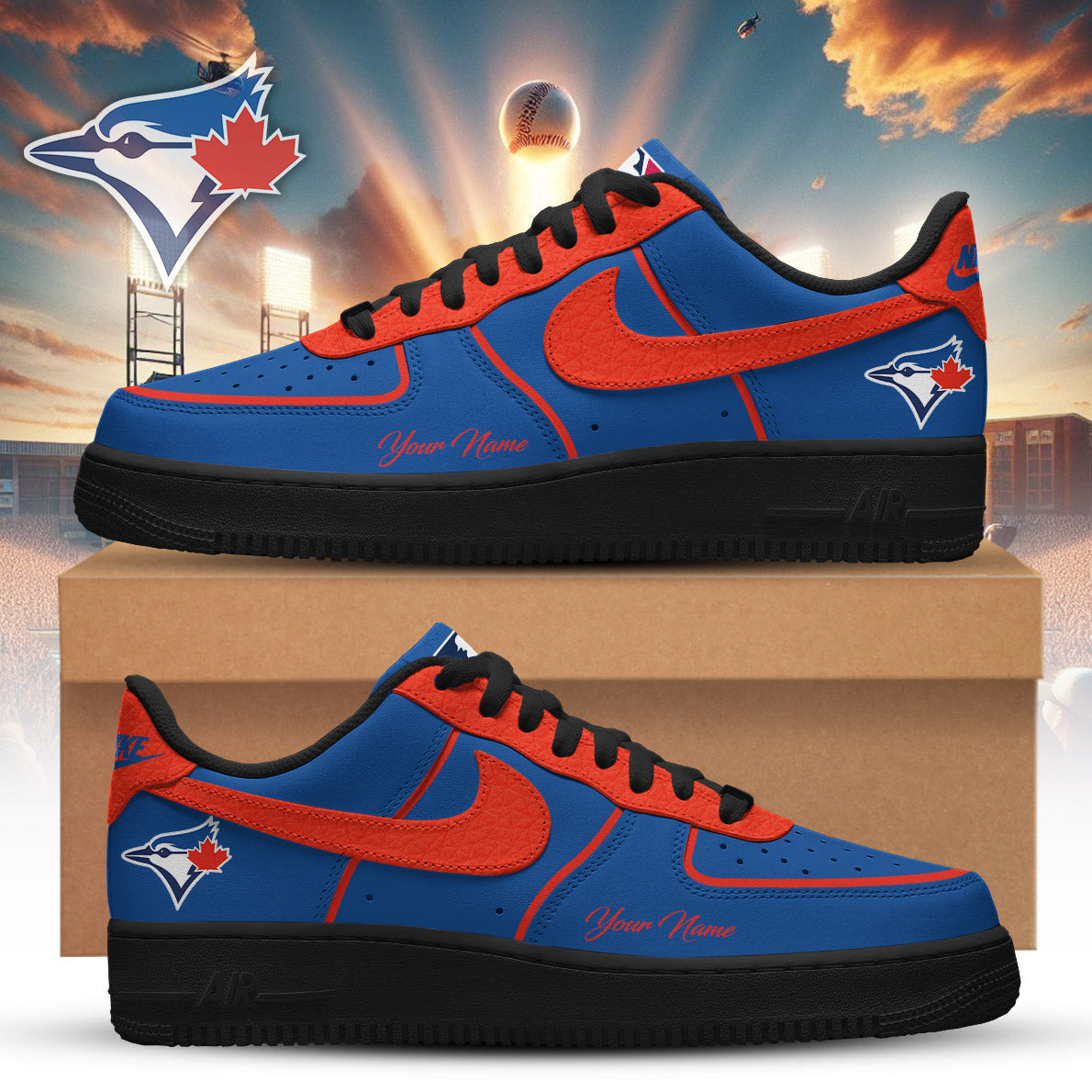 Limited Edition – Customized MLB Toronto Blue Jays Air Force 1 Sneakers