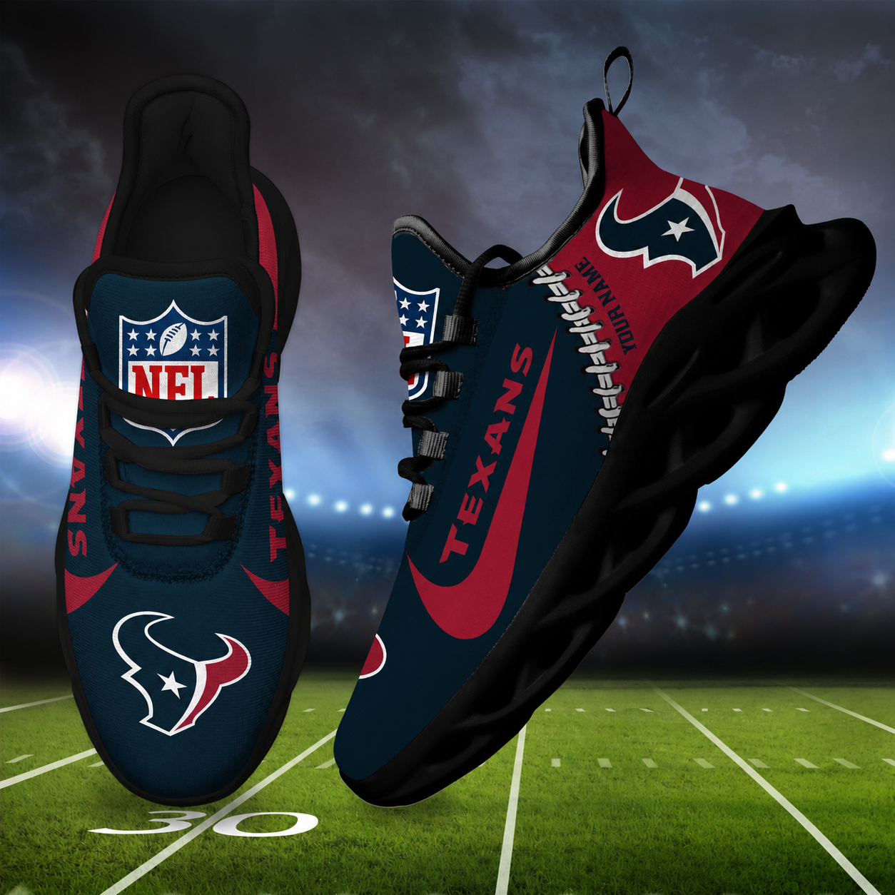 Limited Edition – Customized NFL Houston Texans Unisex Max Soul Shoes