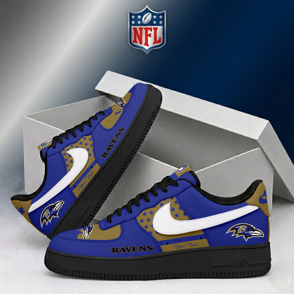 Limited Edition – Customized NFL Baltimore Ravens Air Force 1 Shoes - Image 2