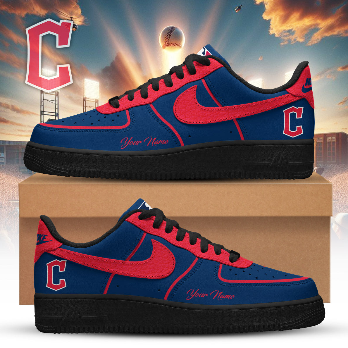 Limited Edition – Customized MLB Cleveland Guardians Air Force 1 Sneakers