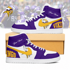 Limited Edition – Customized NFL Minnesota Vikings Air Jordan 1 Sneakers