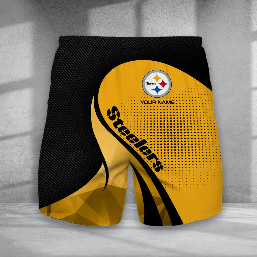 Limited Edition – Customized NFL Pittsburgh Steelers Polo Shirt & Short Pants Set - Image 2
