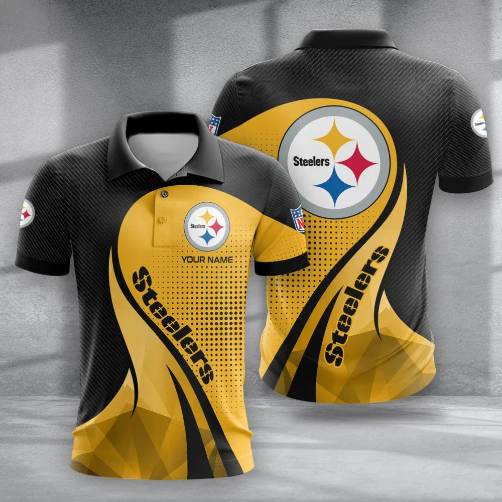Limited Edition – Customized NFL Pittsburgh Steelers Polo Shirt & Short Pants Set