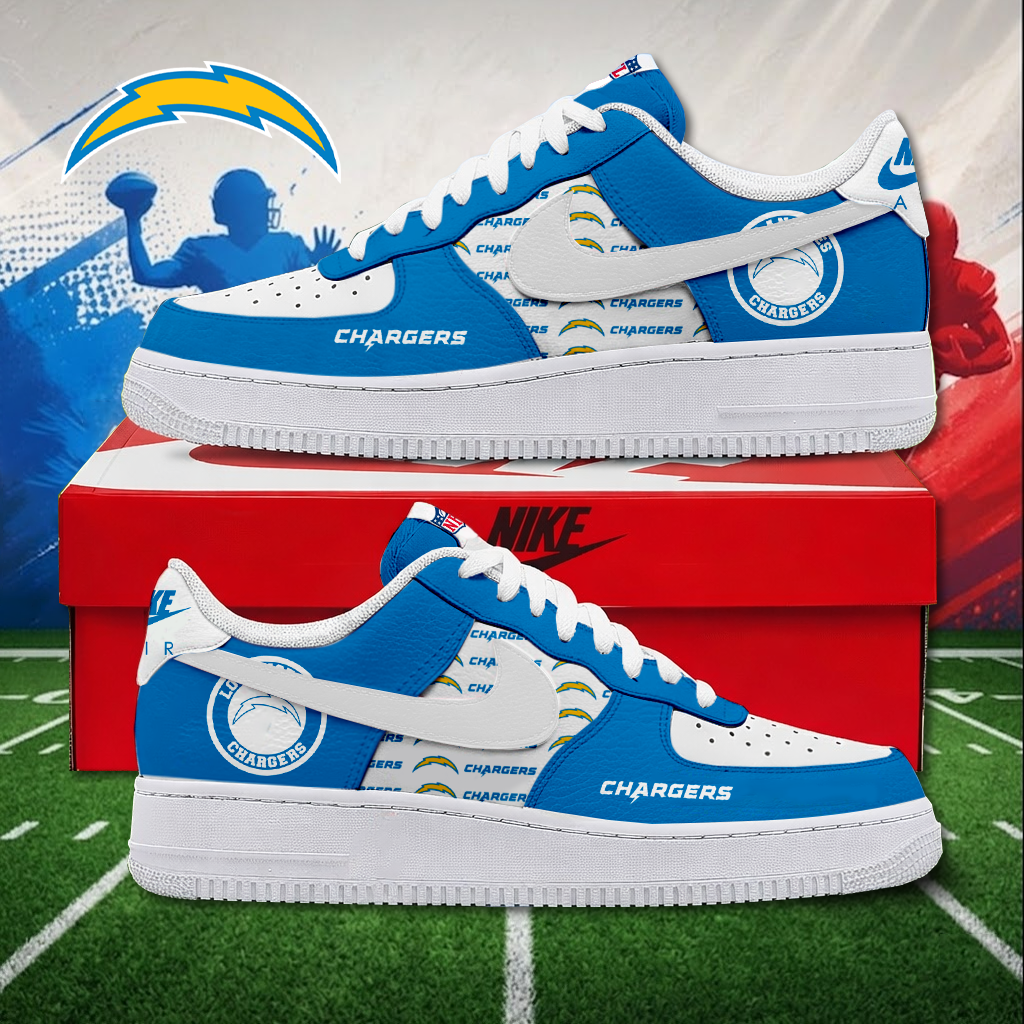 Limited Edition – Customized NFL Los Angeles Chargers Air Force 1 Sneakers