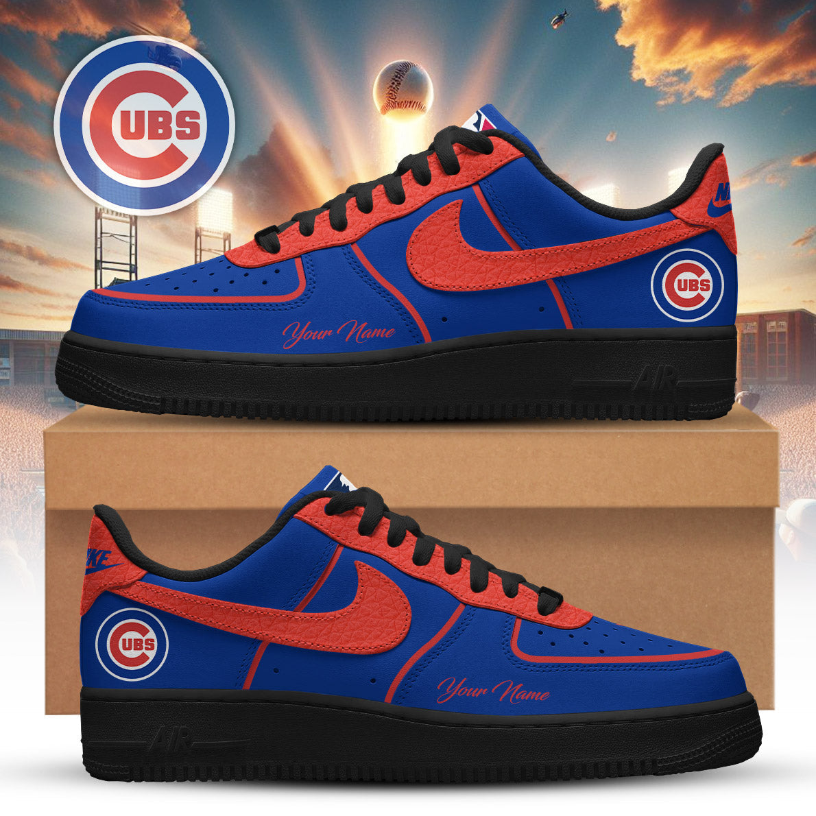 Limited Edition – Customized MLB Chicago Cubs Air Force 1 Sneakers
