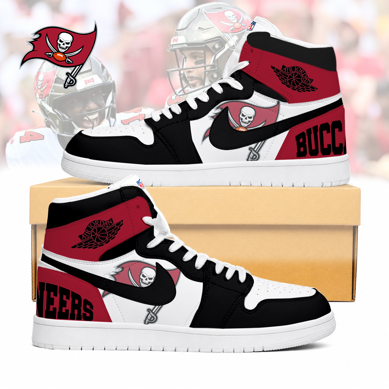 Limited Edition – Customized NFL Tampa Bay Buccaneers Air Jordan 1 Sneakers