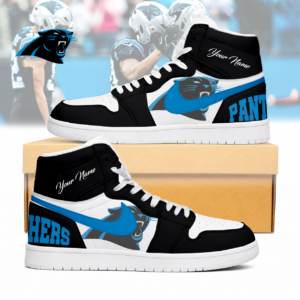 Limited Edition – Customized NFL Carolina Panthers Air Jordan 1 Sneakers