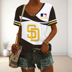 Limited Edition – Customized MLB San Diego Padres V-Neck Female Shirt