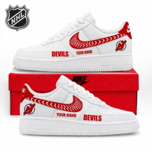 Limited Edition – Customized NHL New Jersey Devils Air Force 1 Sneakers