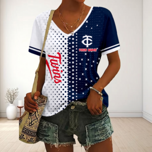 Limited Edition – Customized MLB Minnesota Twins V-Neck Female Shirt