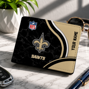 Limited Edition – Customized NFL New Orleans Saints Leather Wallet