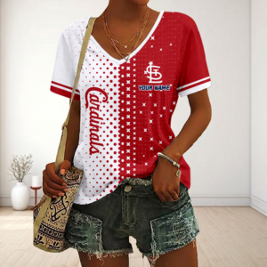 Limited Edition – Customized MLB St. Louis Cardinals V-Neck Female Shirt