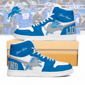 Limited Edition – Customized NFL Detroit Lions Air Jordan 1 Sneakers