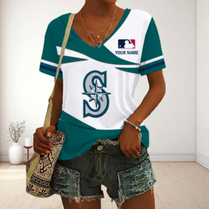 Limited Edition – Customized MLB Seattle Mariners V-Neck Female Shirt