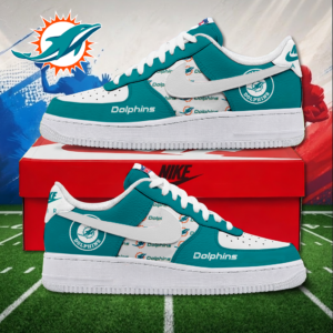 Limited Edition – Customized NFL Miami Dolphins Air Force 1 Sneakers