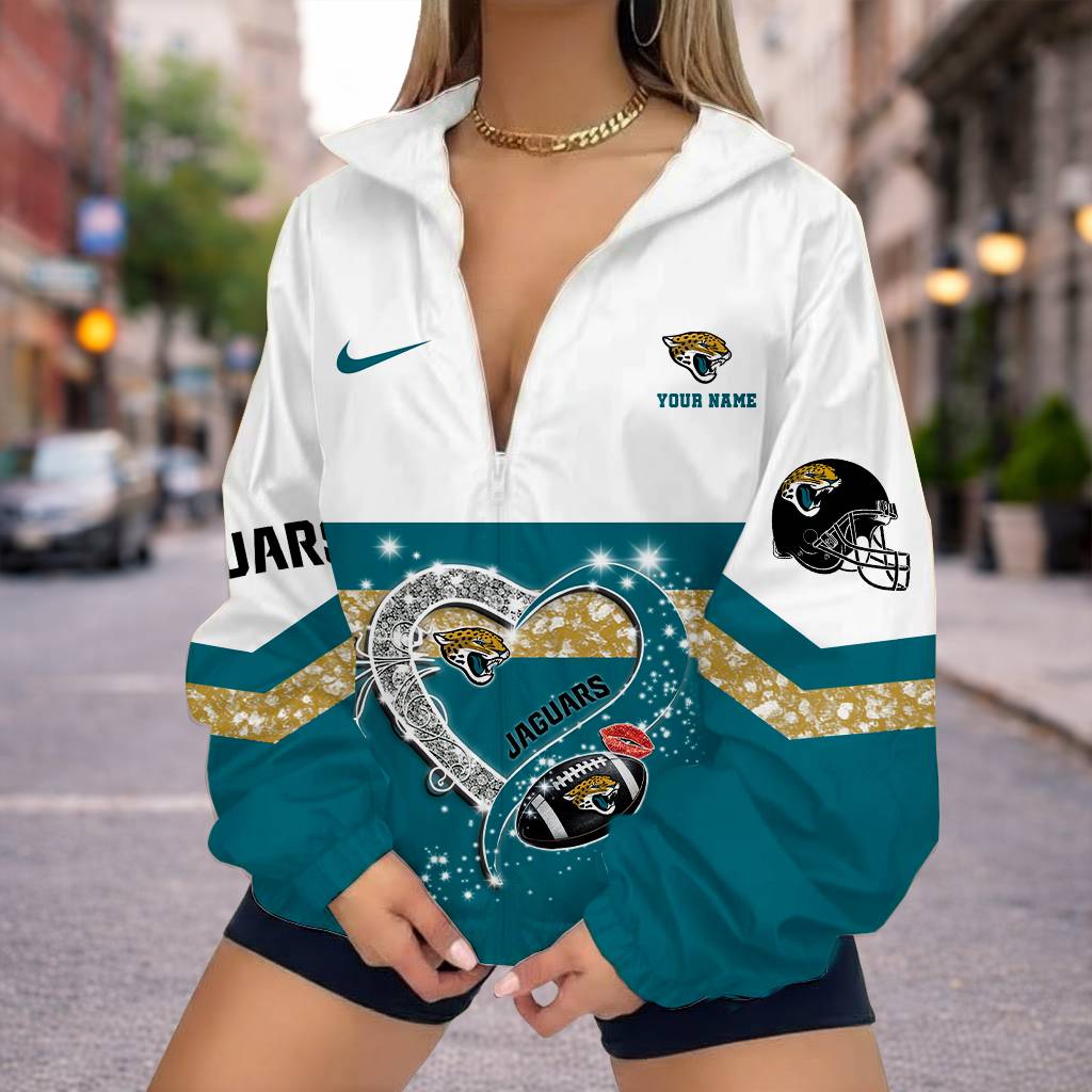 Limited Edition – Customized NFL Jacksonville Jaguars V-Neck Zipper Sweatshirt Jacket