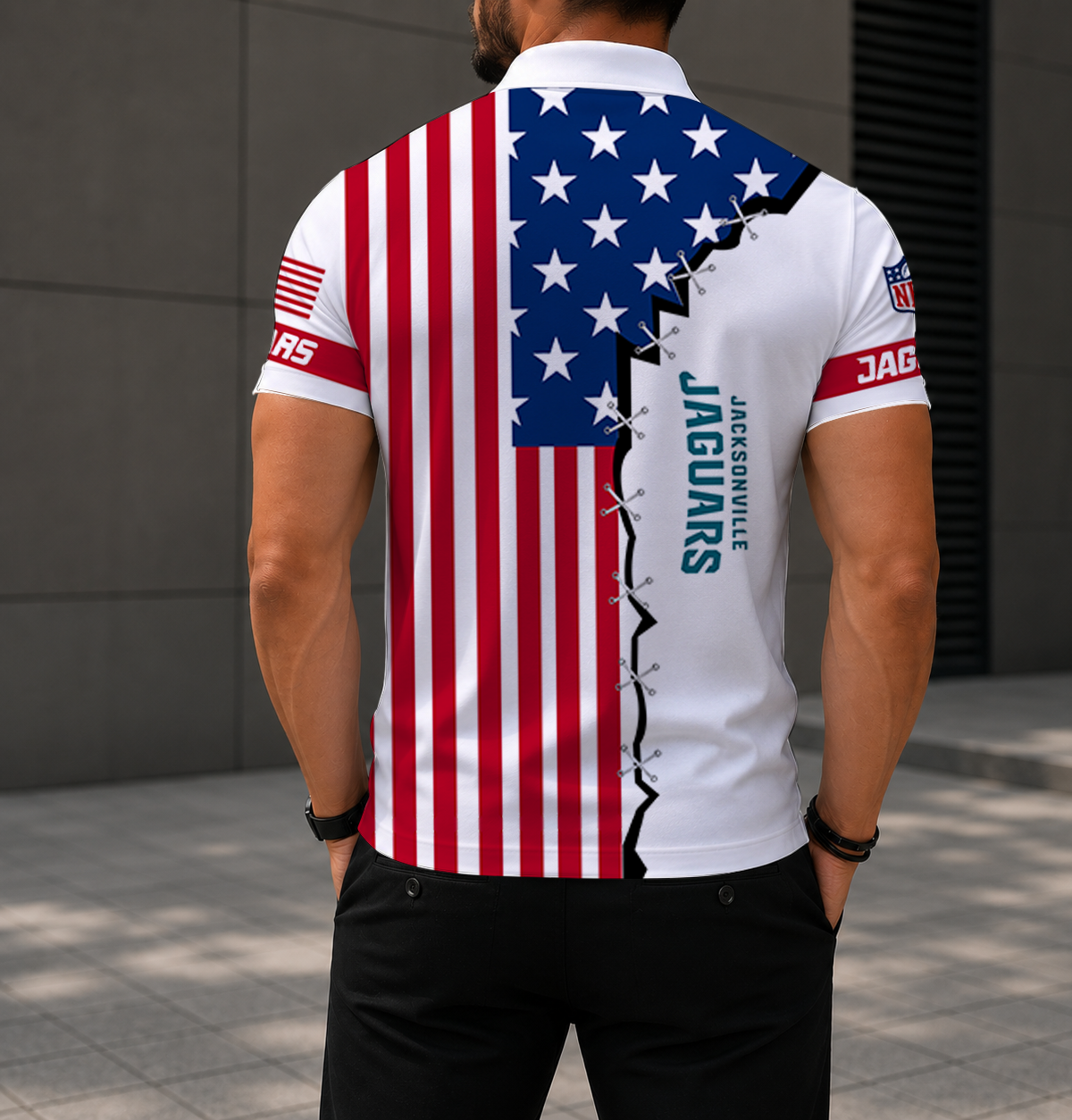 Limited Edition – Customized NFL Jacksonville Jaguars Polo Shirt - Image 2