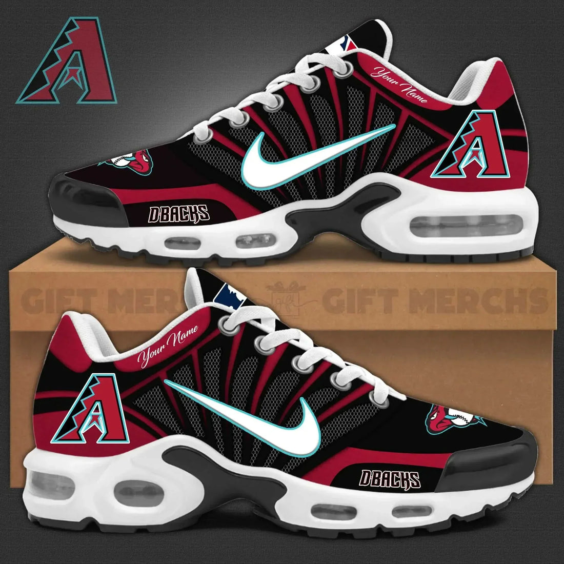 Limited Edition – Customized MLB Arizona Diamondbacks Unisex Air Max Plus Sneakers