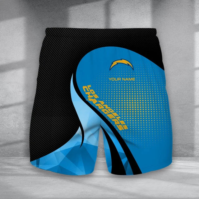 Limited Edition – Customized NFL Los Angeles Chargers Polo Shirt & Short Pants Set - Image 2