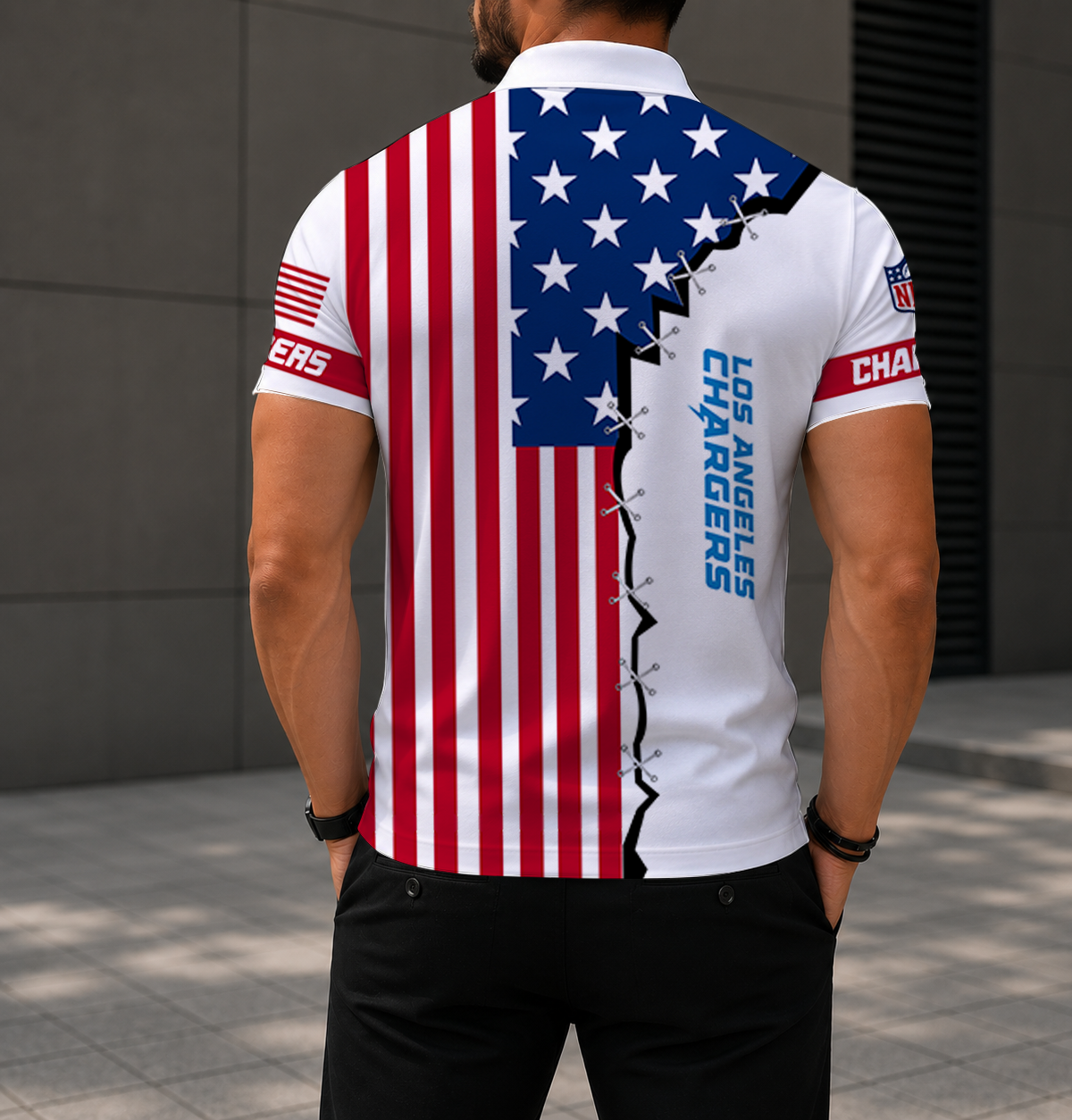 Limited Edition – Customized NFL Los Angeles Chargers Polo Shirt - Image 2