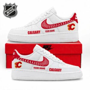 Limited Edition – Customized NHL Calgary Flames Air Force 1 Sneakers