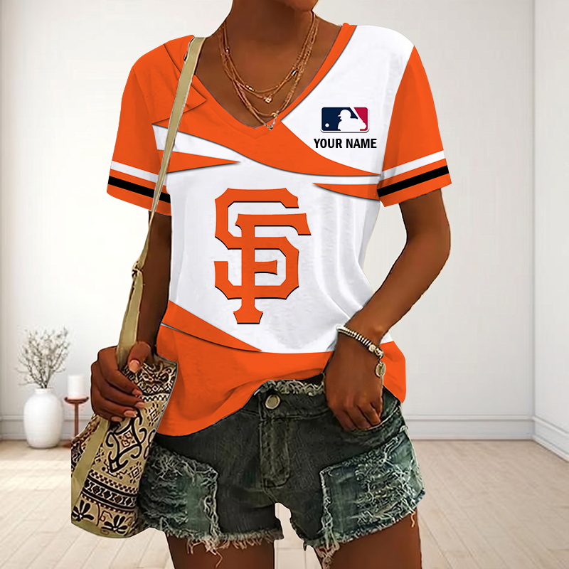 Limited Edition – Customized MLB San Francisco Giants V-Neck Female Shirt
