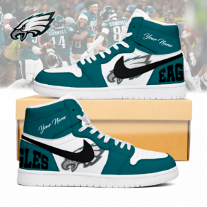 Limited Edition – Customized NFL Philadelphia Eagles Air Jordan 1 Sneakers
