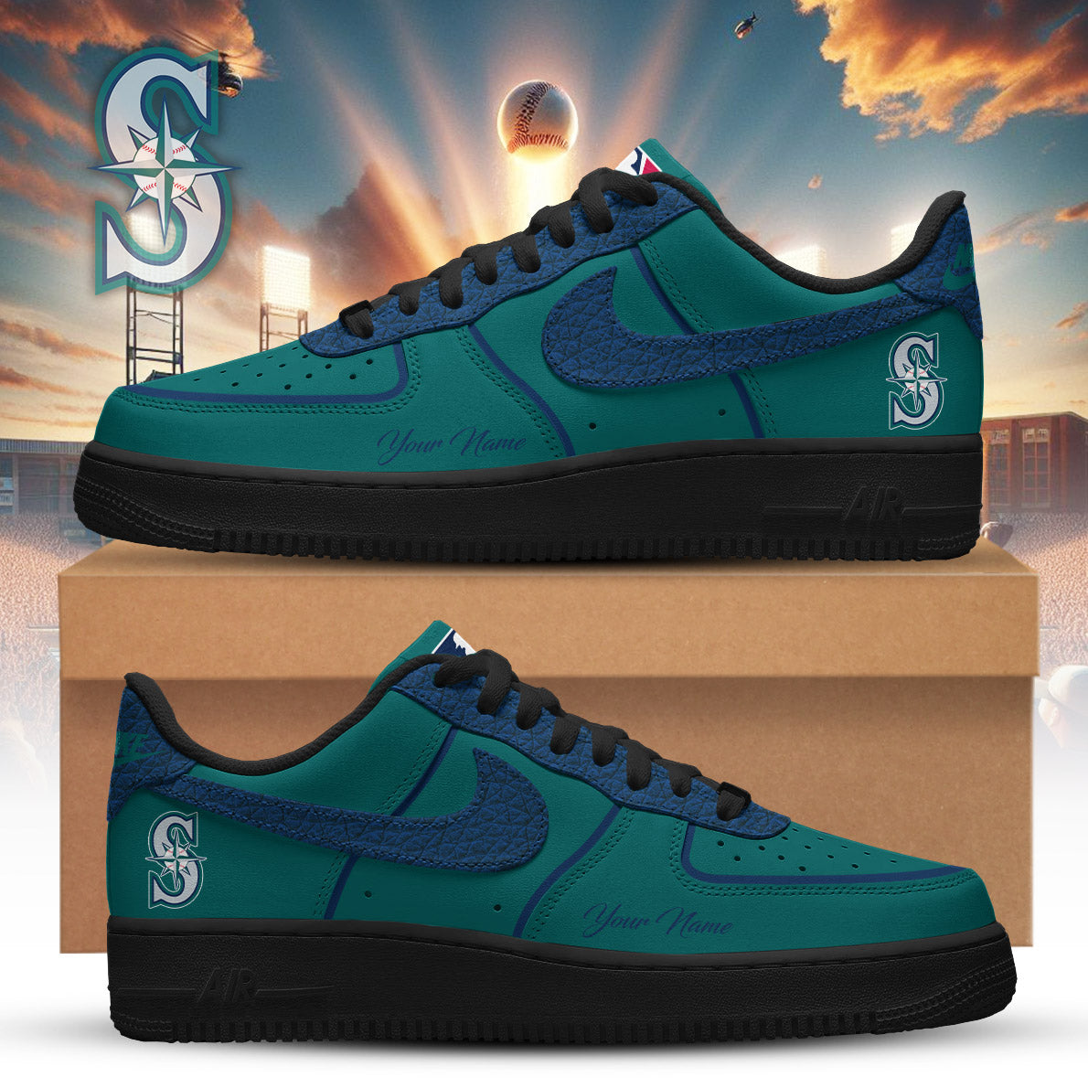 Limited Edition – Customized MLB Seattle Mariners Air Force 1 Sneakers