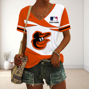 Limited Edition – Customized MLB Baltimore Orioles V-Neck Female Shirt