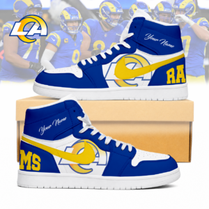 Limited Edition – Customized NFL Los Angeles Rams Air Jordan 1 Sneakers