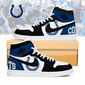 Limited Edition – Customized NFL Indianapolis Colts Air Jordan 1 Sneakers