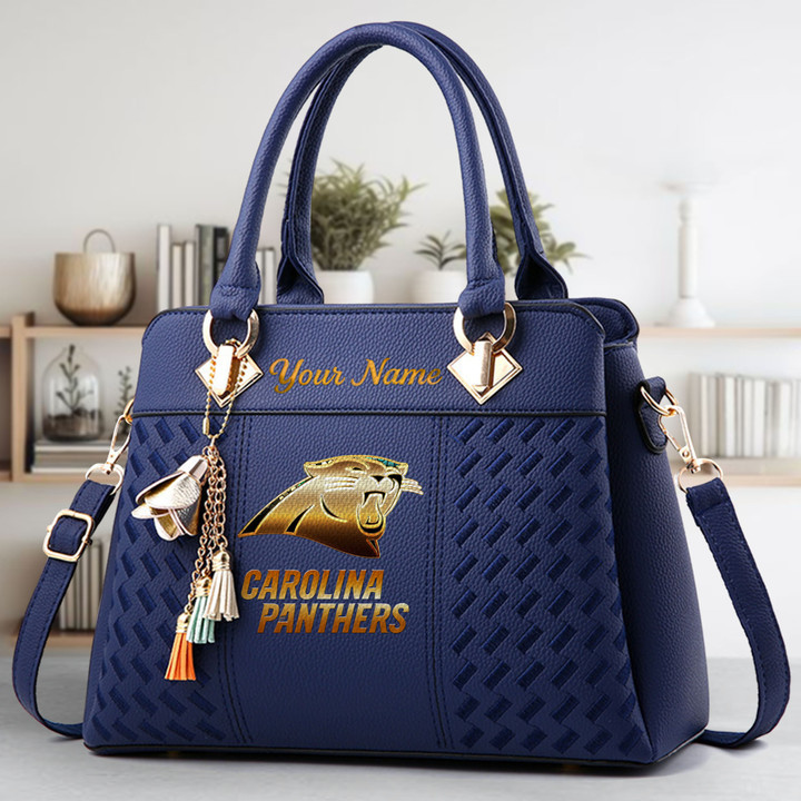 Limited Edition – Customized NFL Carolina Panthers Luxury Handbag In Multiple Colors - Image 2