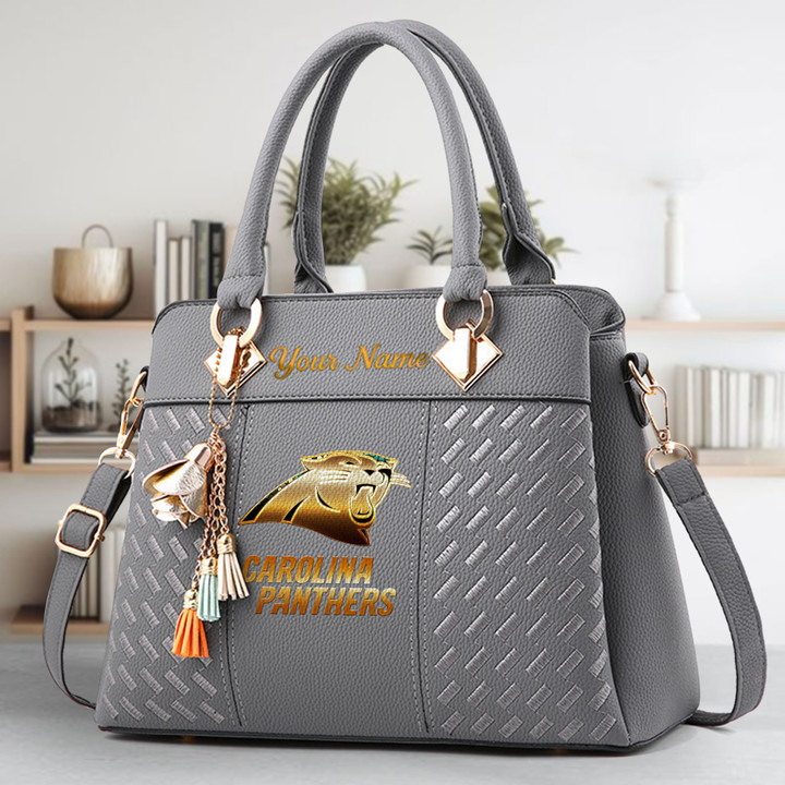 Limited Edition – Customized NFL Carolina Panthers Luxury Handbag In Multiple Colors - Image 4
