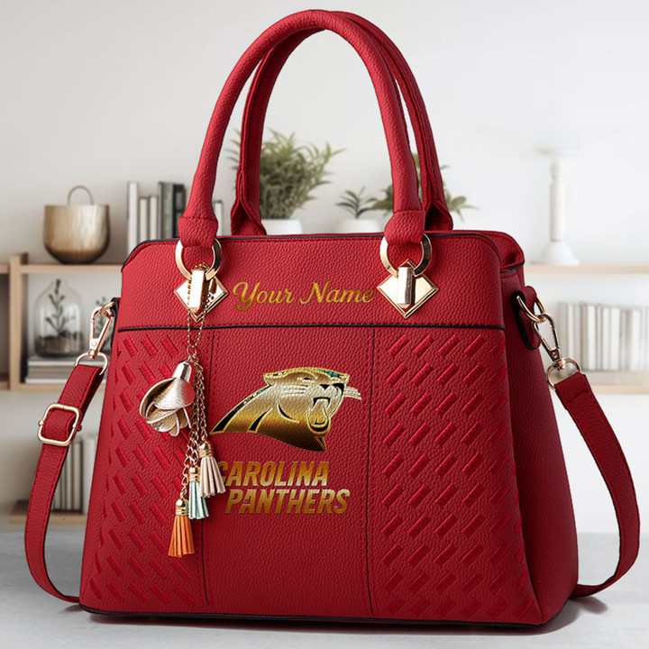 Limited Edition – Customized NFL Carolina Panthers Luxury Handbag In Multiple Colors - Image 6