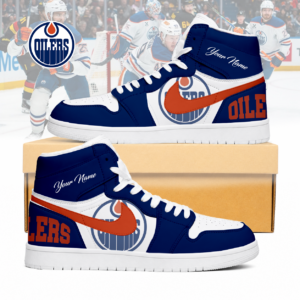 Limited Edition – Customized NHL Edmonton Oilers Air Jordan 1 Sneakers