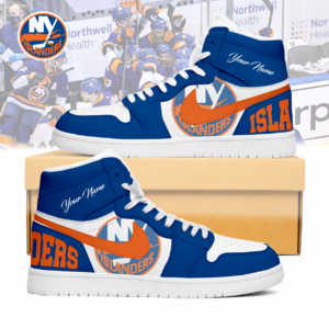 Limited Edition – Customized NHL New York Islanders Air Jordan 1 Sneakers