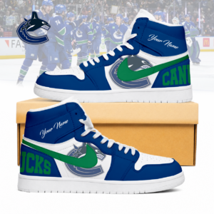 Limited Edition – Customized NHL Vancouver Canucks Air Jordan 1 Sneakers