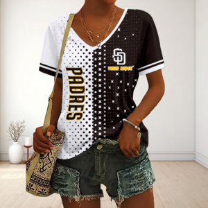 Limited Edition – Customized MLB San Diego Padres V-Neck Female Shirt