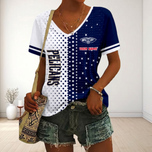 Limited Edition – Customized NBA New Orleans Pelicans V-Neck Female Shirt