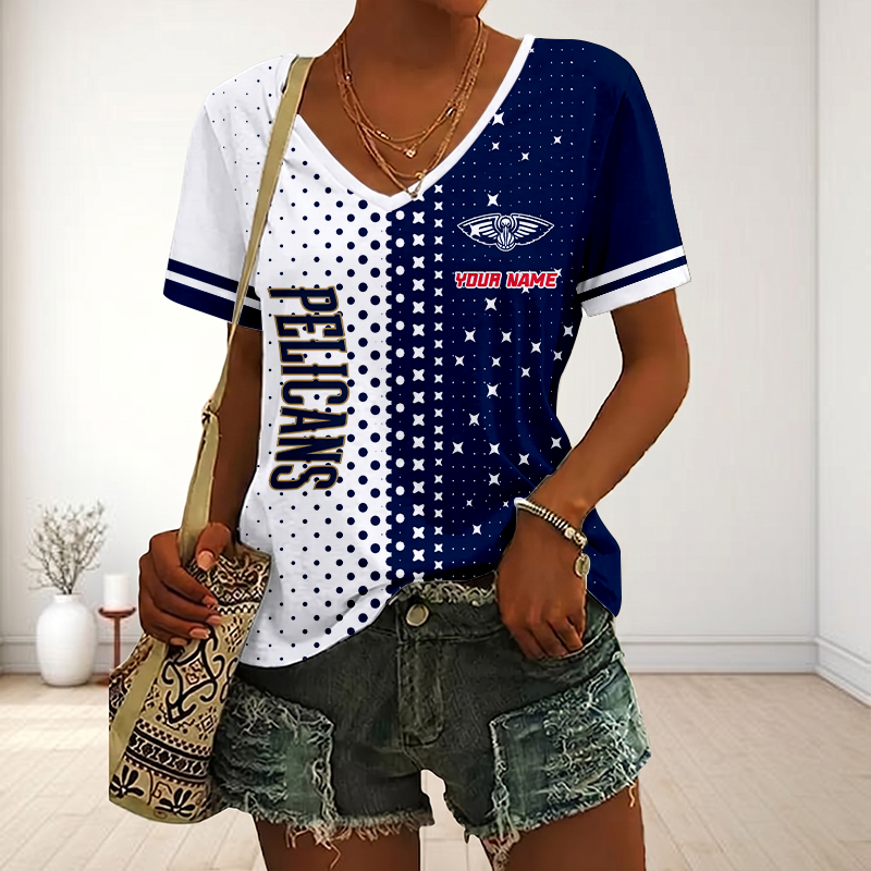 Limited Edition – Customized NBA New Orleans Pelicans V-Neck Female Shirt