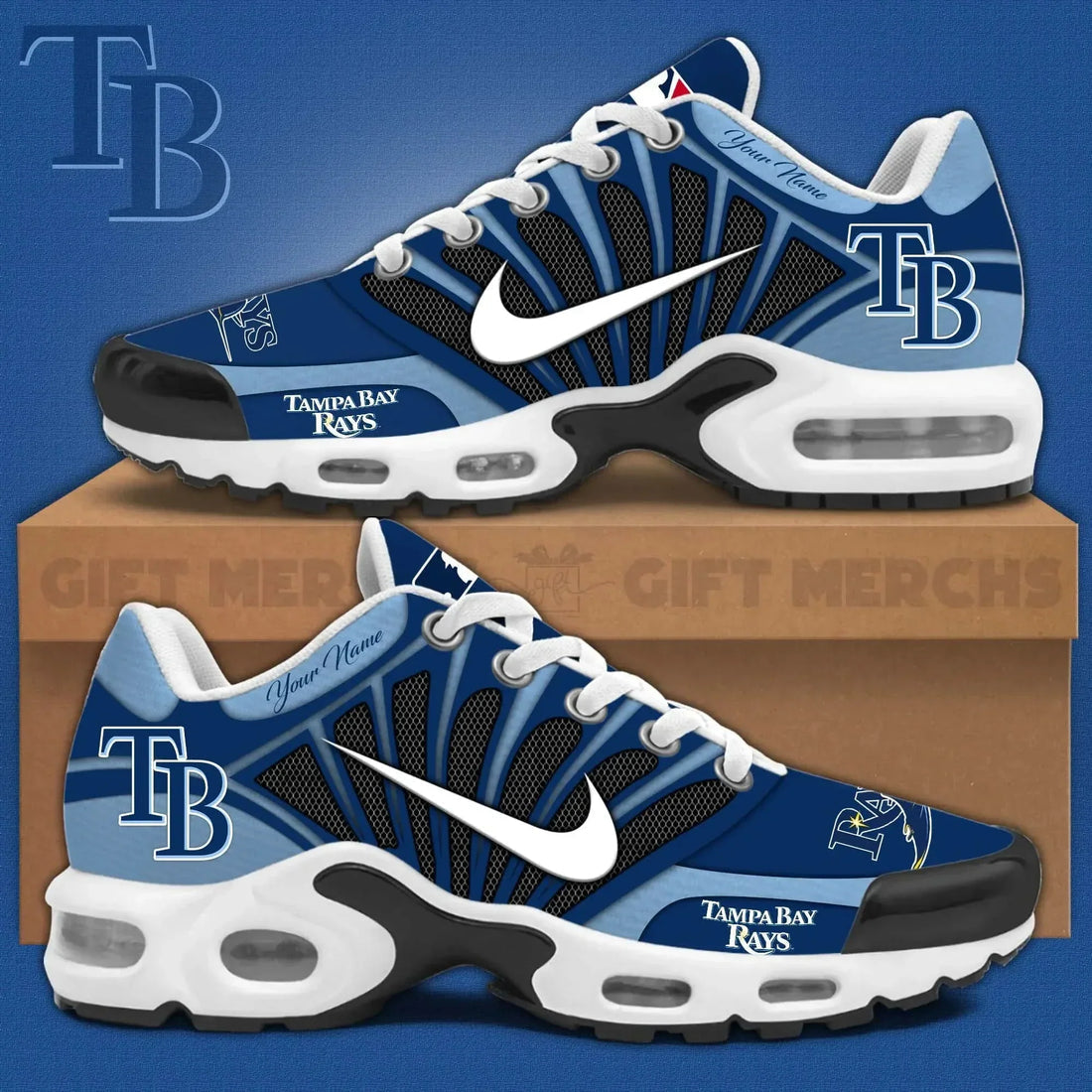 Limited Edition – Customized MLB Tampa Bay Rays Unisex Air Max Plus Sneakers