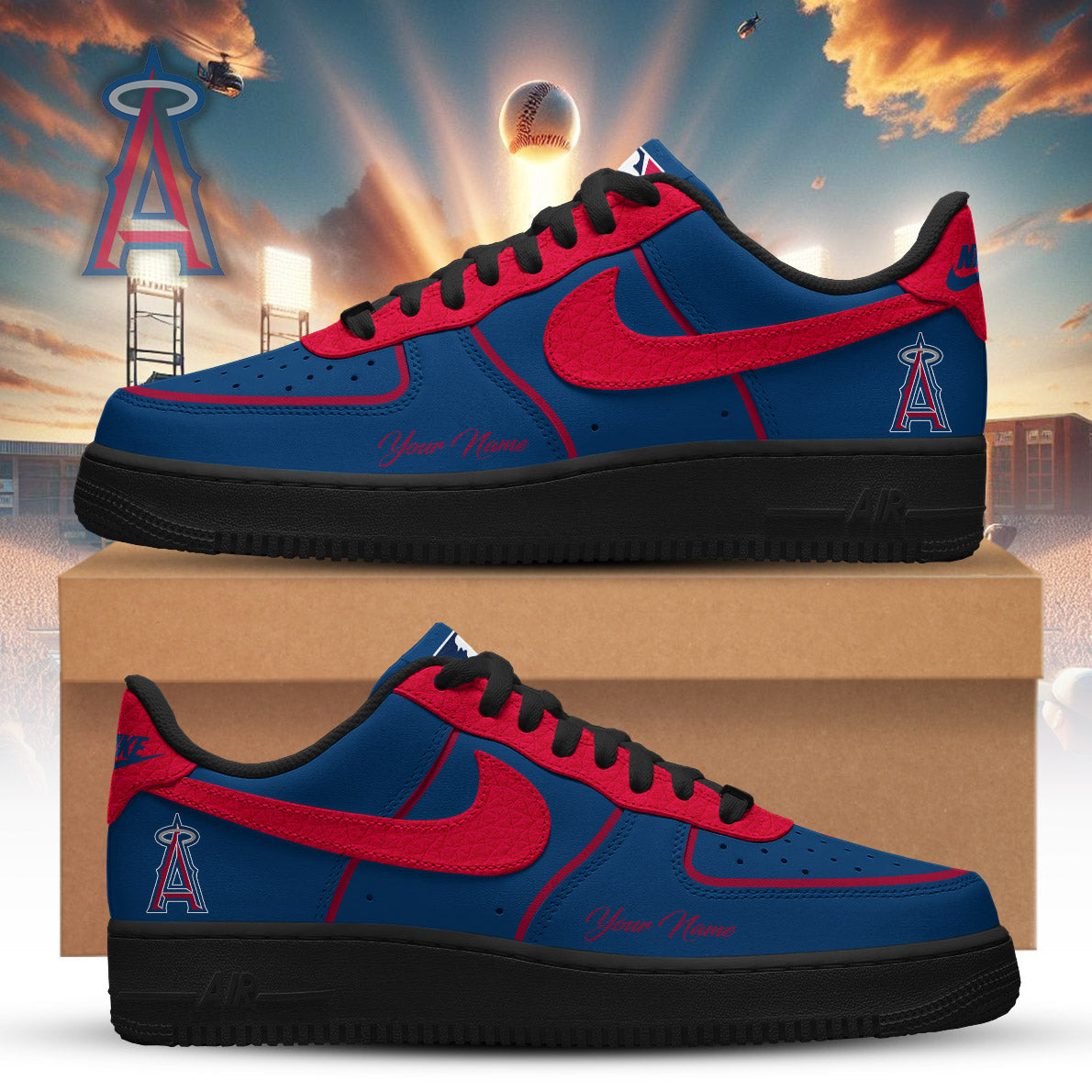 Limited Edition – Customized MLB Los Angeles Angels Air Force 1 Sneakers