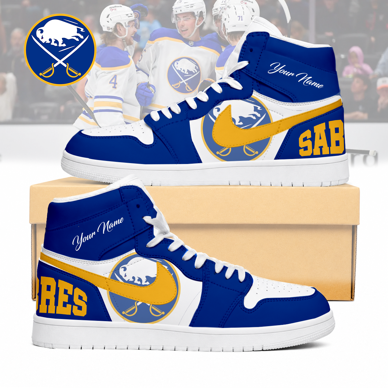 Limited Edition – Customized NHL Buffalo Sabres Air Jordan 1 Sneakers
