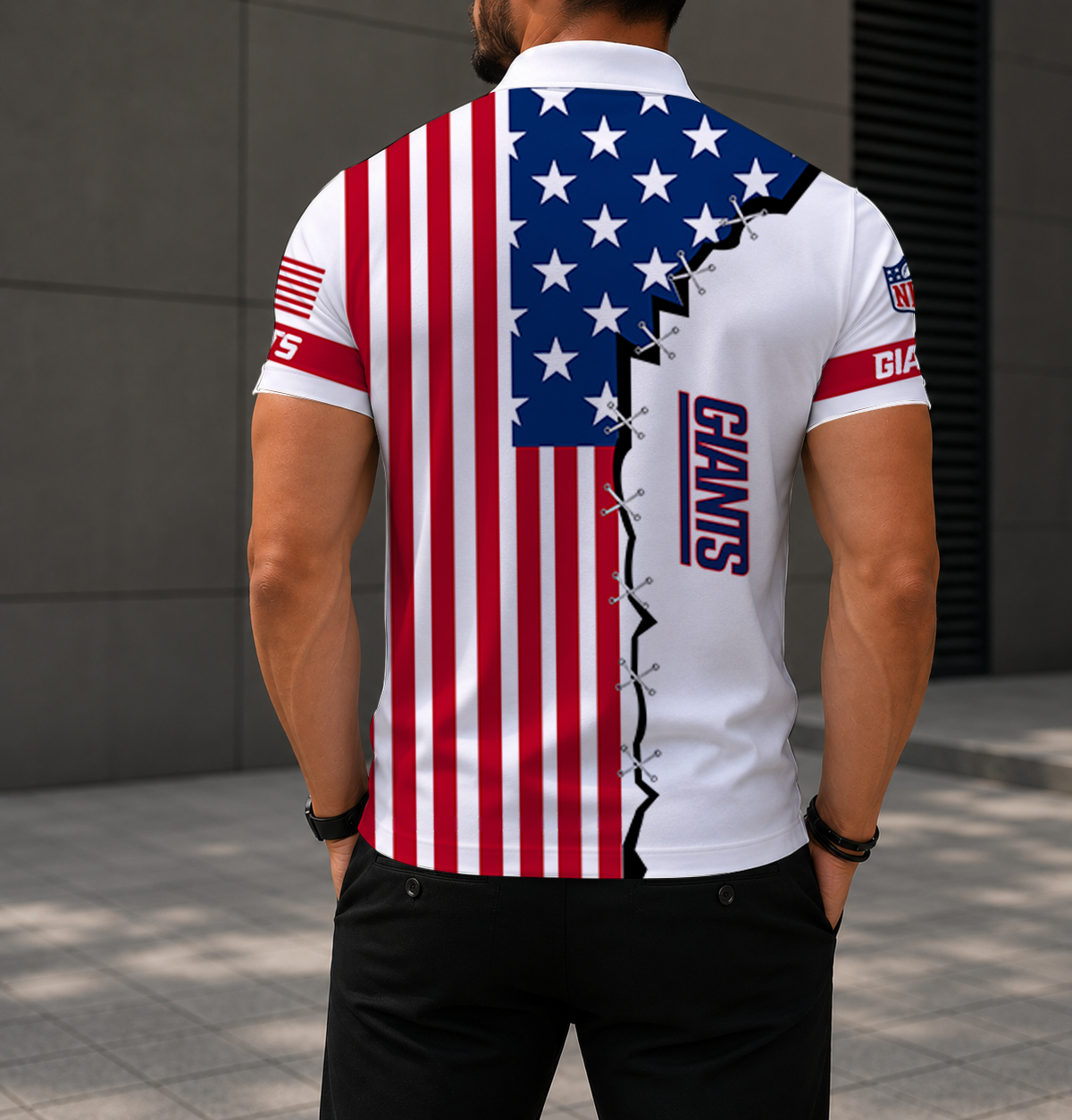 Limited Edition – Customized NFL New York Giants Polo Shirt - Image 2