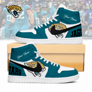 Limited Edition – Customized NFL Jacksonville Jaguars Air Jordan 1 Sneakers