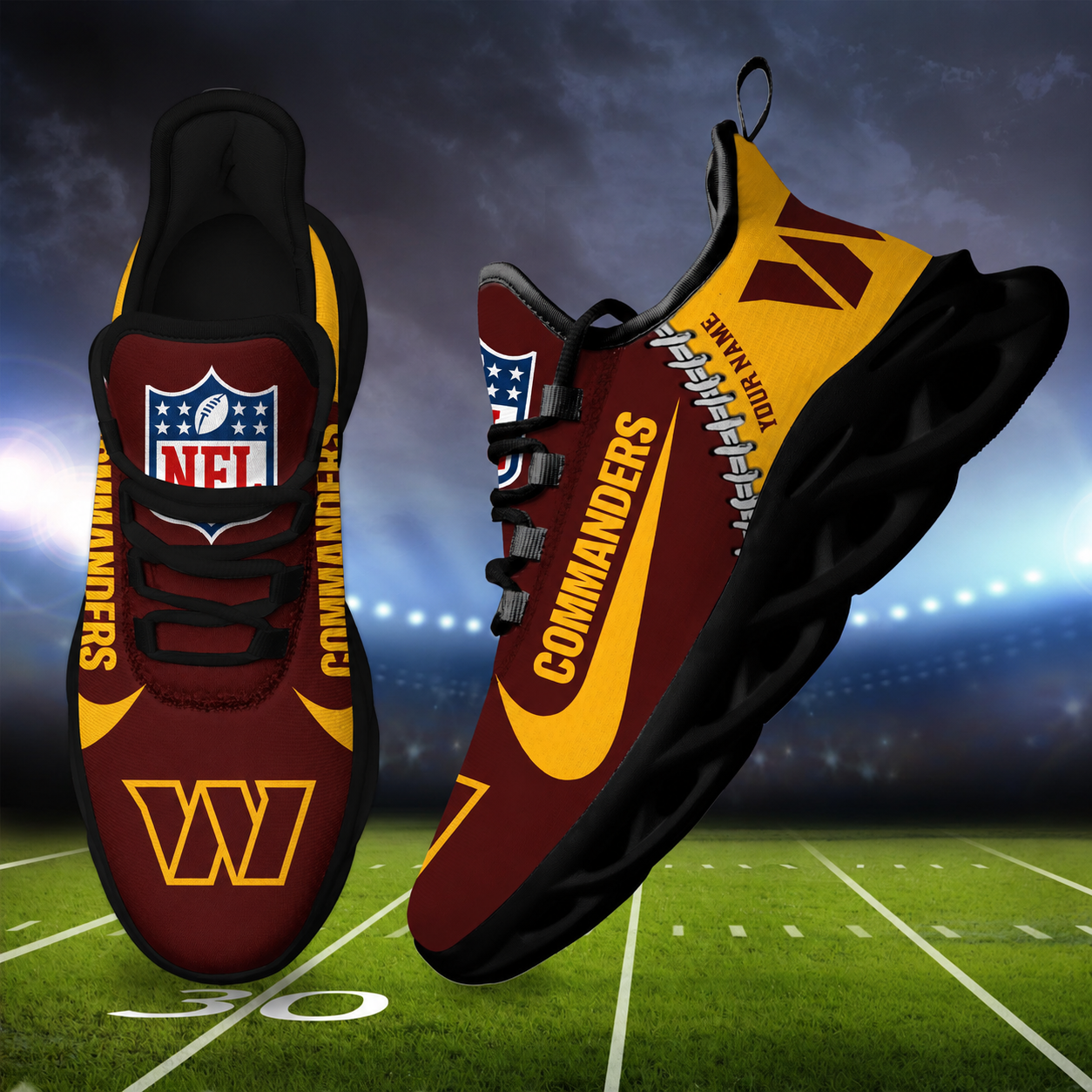 Limited Edition – Customized NFL Washington Commanders Unisex Max Soul Shoes