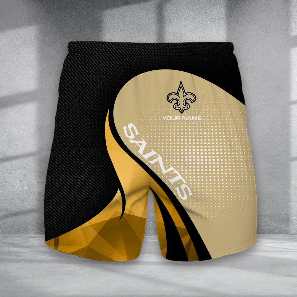 Limited Edition – Customized NFL New Orleans Saints Polo Shirt & Short Pants Set - Image 2