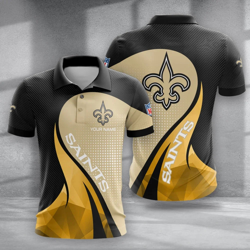 Limited Edition – Customized NFL New Orleans Saints Polo Shirt & Short Pants Set