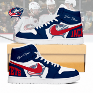Limited Edition – Customized NHL Columbus Blue Jackets Air Jordan 1 Sneakers